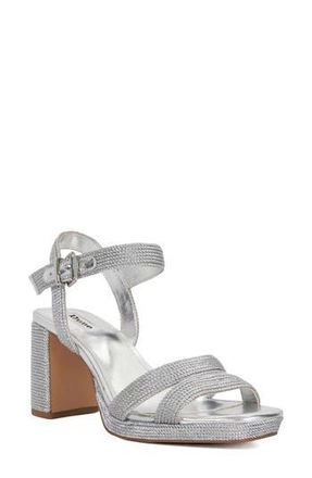 Dune London Manifesting Ankle Strap Sandal in Silver at Nordstrom Rack, Size 40
