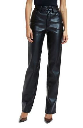Good American Better Than Leather Faux Leather Good Icon Pants in Black001 at Nordstrom Rack