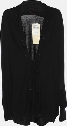 Elena Miro Black Jersey Embellished Cardigan