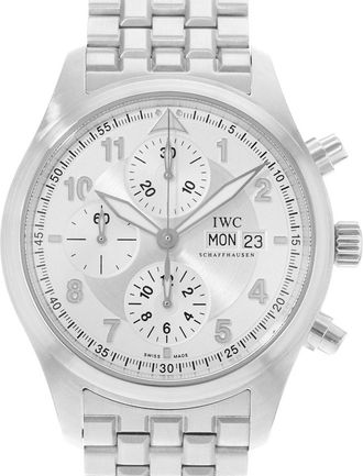 IWC Pre-owned IWC Pilot Chronograph Silver Dial Mens Watch IW371702