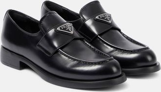 Prada Logo leather loafers