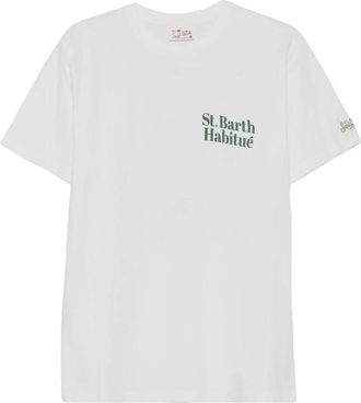MC2 Saint Barth T-Shirts, male, White, Size: XL Printed Cotton T-Shirt
