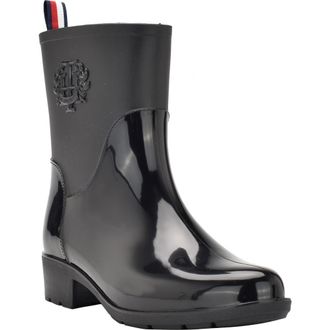 Tommy Hilfiger Crest Rain Boot in Black at Nordstrom Rack, Size 10