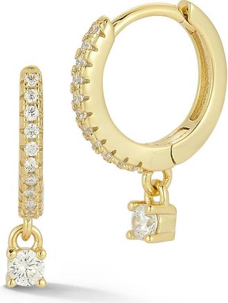 Glaze Jewelry Cubic Zirconia Drop Hoop Earrings in Gold at Nordstrom Rack