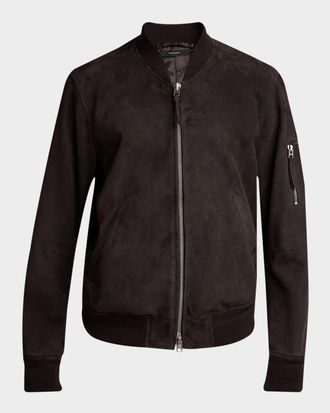 Tom Ford Men & apos;s Brushed Suede Bomber Jacket