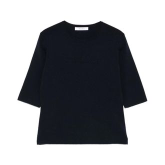 Max Mara Round-neck Knitwear, female, Blue, Size: XS Round-neck Knitwear