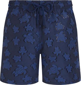 Vilebrequin Zwembroek Ronde des tortues Jacquard - Heren - Badkleding - Blauw - Maat: 2XL Katoen