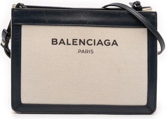 Balenciaga Pre-owned Balenciaga Canvas Navy Pochette Crossbody 390641-4081-C-528147
