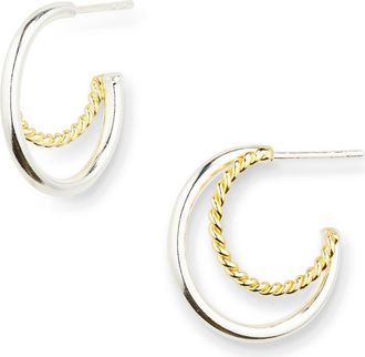 Argento Vivo Two-Tone Hoop Earrings in Gold/sil at Nordstrom Rack