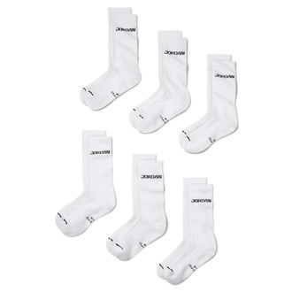 Nike Jordan Everyday Elevated Crew Socks (6 Pairs) in White | IR6323-100