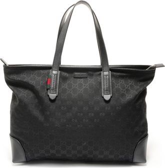 Gucci Gg Canvas Black Gg Canvas Tote Bag (Pre-Owned)