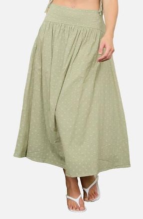 Blu Pepper Swiss Dot Cotton Midi Skirt in Olive at Nordstrom Rack, Size Medium