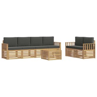 vidaXL Conjunto De Sof&aacute;s De Exterior 7 Pcs Blanco Y Antracita Vidaxl