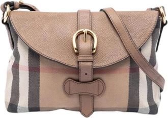 Burberry Pre-owned Canvas Crossbody Bag - Dames - Vintage Schoudertas - Bruin - ONE Size - Leer - Vintage