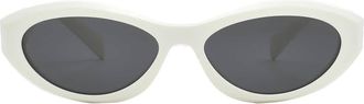 Prada Dark Grey Oval Ladies Sunglasses PR 26ZS 17K08Z 55