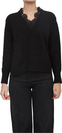 Twinset Maglia Nero - Dames - V-hals truien - Zwart - S - Truien & Vesten