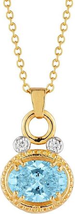 I.Reiss Company 14K 3.05 Ct. Tw. Diamond & Blue Topaz Necklace