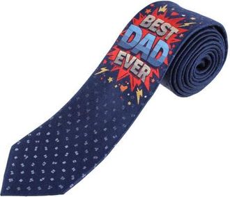 Trafalgar Store Best Dad Ever Novelty Silk Necktie in Navy Blue at Nordstrom