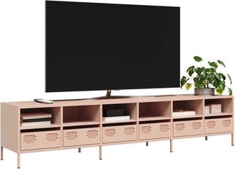 vidaXL Vidaxl - Mueble Para Tv Acero Laminado En Fr&iacute;o Rosa 202x39x43,5 Cm