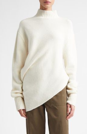 A.L.C. Naomi Asymmetric Mock Neck Sweater in Ivory at Nordstrom, Size X-Small