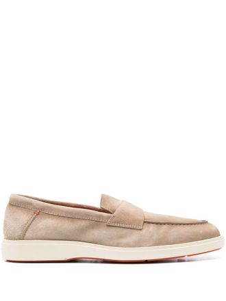 Santoni Mocassini in pelle scamosciata - Toni neutri
