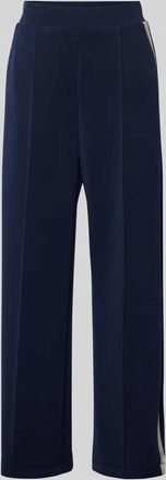 Rich & Royal Straight Leg Stoffhose mit Galonstreifen in Marine, Gr&ouml;&szlig;e 40