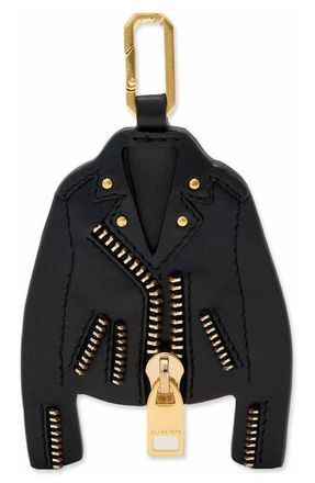 AllSaints Balfern Leather Jacket Keyring in Black/Gold at Nordstrom