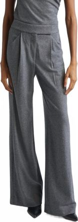 Veronica Beard Marbeau High Waist Trouser Pant In Heather Grey