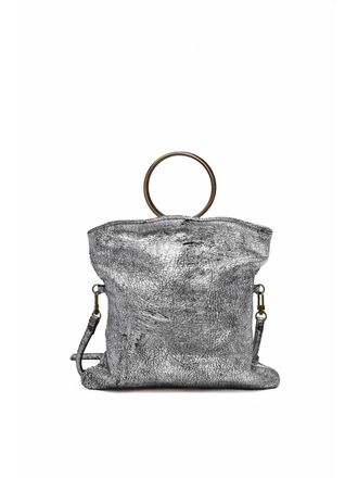 Collection Priv&eacute;e Silver Leather Circular Shoulder Bag