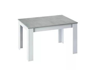 Usinestreet Mesa de comedor extensible cemento y blanco artik