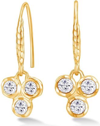 Dower & Hall White Topaz Array Trio Drop Earrings