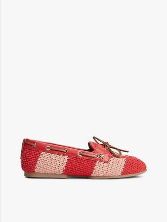 Tommy Hilfiger Two-Tone Woven Flexible Boat Shoes
