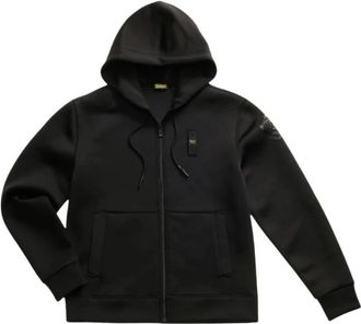 Blauer Sweatshirt met rits - Heren - Vesten met rits - Zwart - S - Wol - Hoodies & sweatvesten