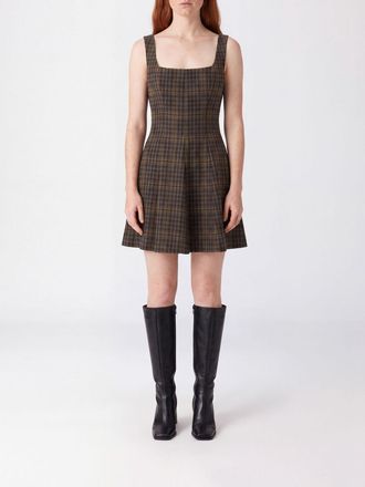 Aniye By Prince of Wales Check A-Line Mini Dress with an Off-Shoulder Neckline