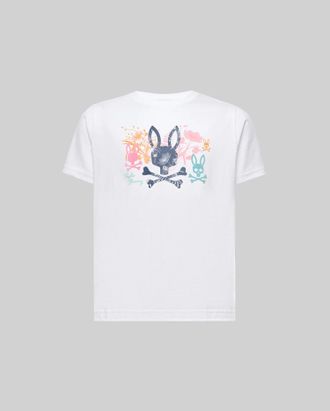 Psycho Bunny Kids Santino Graphic Tee 100 WHITE / M/10-12
