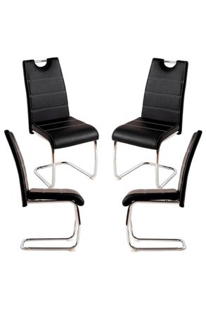 Regalos Miguel Pack 4 Sillas color negro en tela