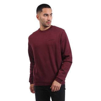 Lyle & Scott Heren Logo Geborstelde Rug Crew Hals Trui (Rood)
