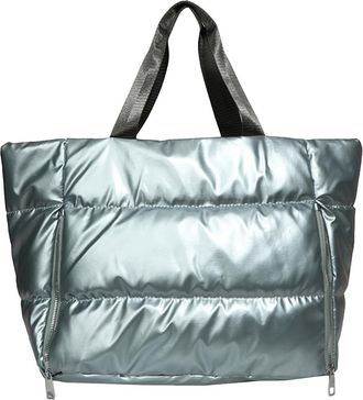 Generic Puffer Tote Bag for Women with Zipper Shoulder Bag Nylon Large Capacity Handbag Satchel Purse for Work Travel Gym (Green)