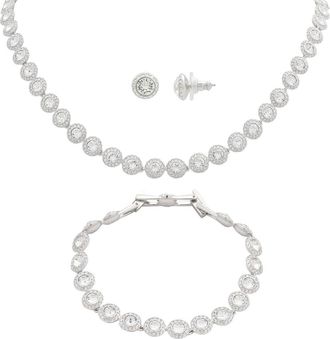 Swarovski Ladies Angelic White Rhodium Plated Round Cut Set