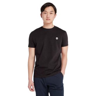 Timberland Heren-T-shirt met ronde hals en River-borduursel (Zwart)