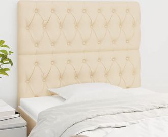 vidaXL Cabeceros 2 Unidades De Tela Color Crema 90x7x78/88 Cm Vidaxl