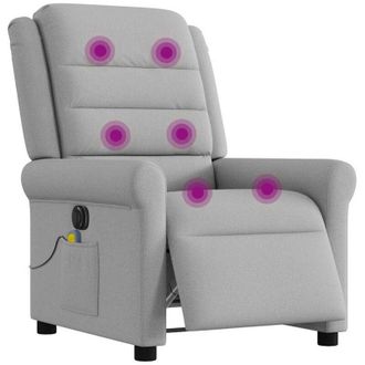 vidaXL Vidaxl - Sill&oacute;n Reclinable De Masaje El&eacute;ctrico Tela Gris Nube