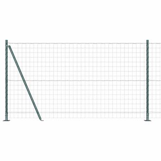 Berkfield Home Euro Fence with 7 Flanged Posts 1.2 x 10 m Galvanised Steel in Green