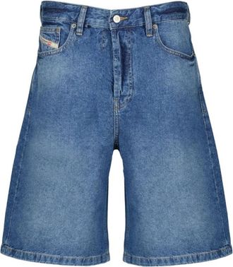 Diesel Light Blue Wide Leg Denim Shorts