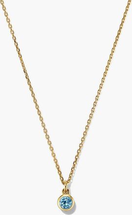 Mejuri Sia Birthstone Pendant Necklace in Swiss Blue Topaz by MEJURI at Nordstrom