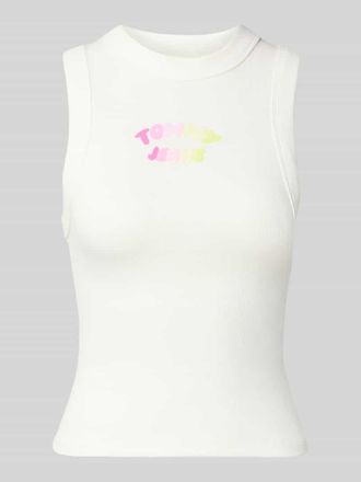 Tommy Jeans Slim Fit Top aus Baumwoll-Mix in Weiss, Gr&ouml;&szlig;e XL