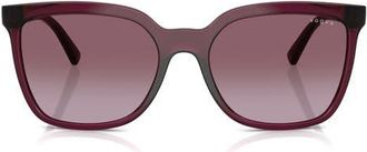 Vogue Eyewear 55mm Polarized Gradient Square Sunglasses in Cherry at Nordstrom