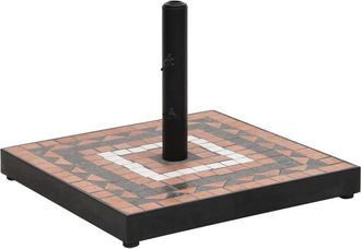 vidaXL Base De Sombrilla Cuadrada Color Terracota Y Blanco 12 Kg Vidaxl