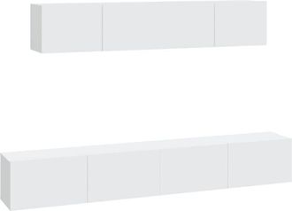 vidaXL 4 Piece TV Cabinet Set White Engineered Wood vidaXL