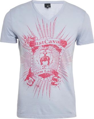 Cavalli T-shirt con scollo a V - Blu